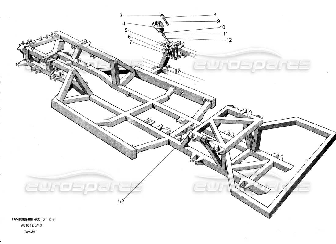 VIEW PARTS DIAGRAMS FROM THE LAMBORGHINI 400 PARTS CATALOGUE a part diagram from the lamborghini 400 parts catalogue