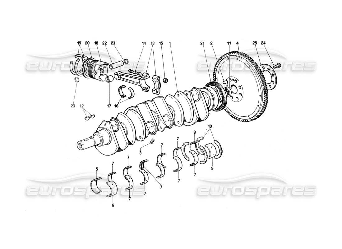 a part diagram from the ferrari testarossa parts catalogue
