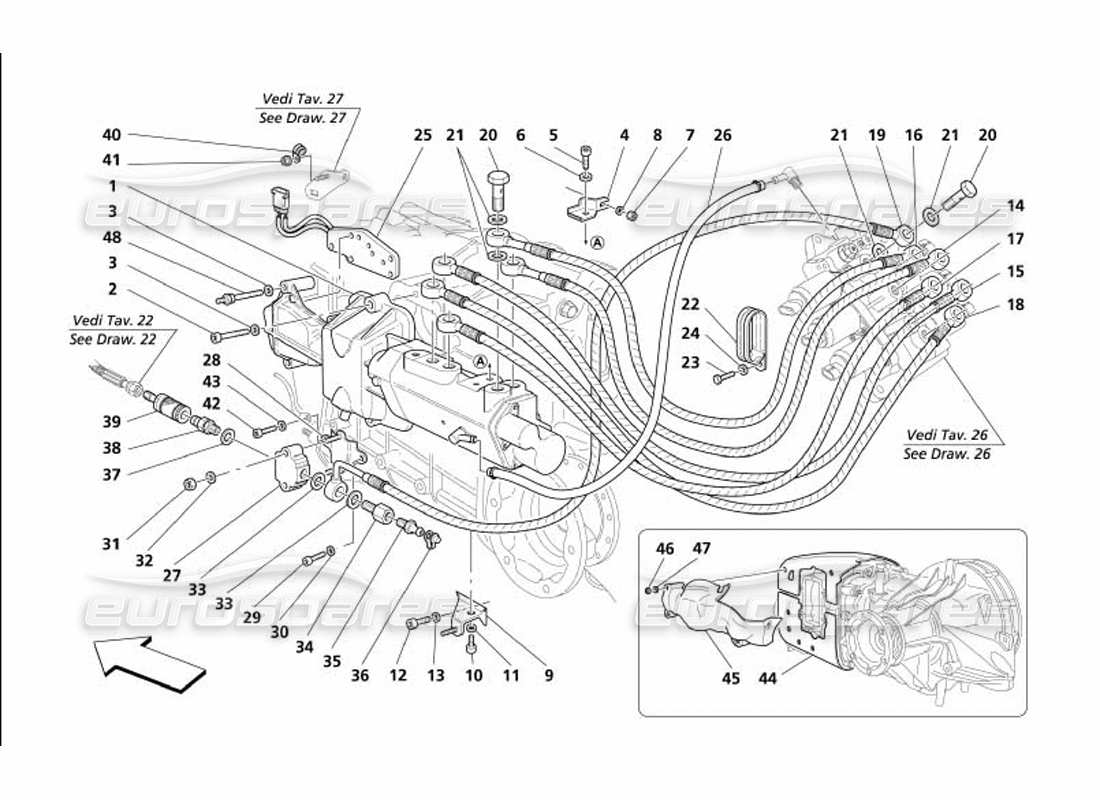 a part diagram from the maserati 4200 parts catalogue