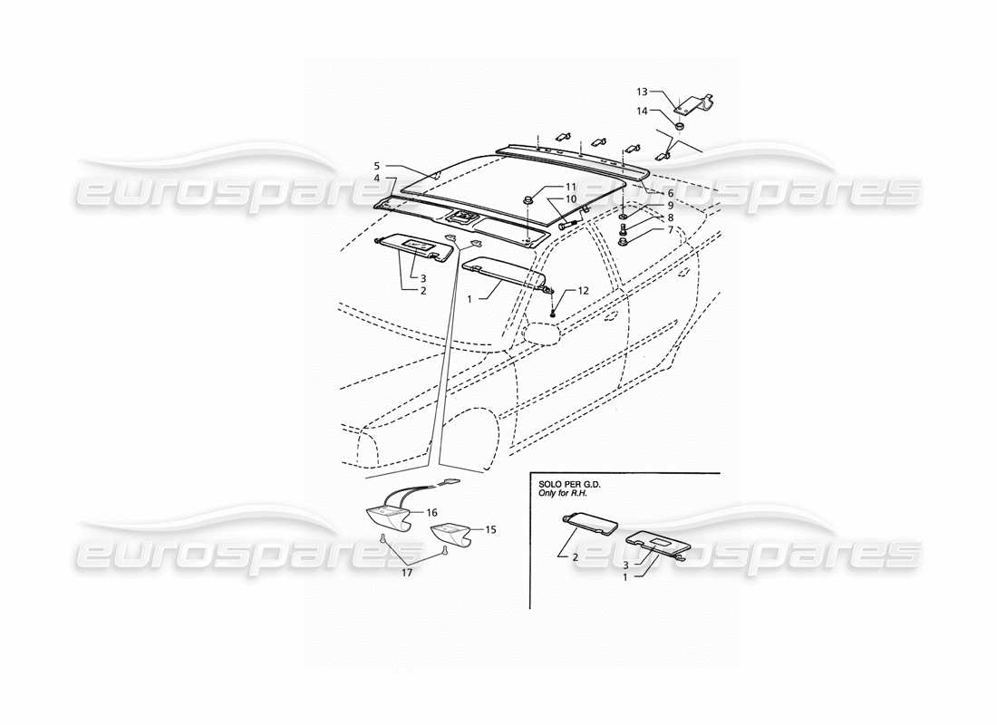 a part diagram from the maserati quattroporte (1996-2001) parts catalogue
