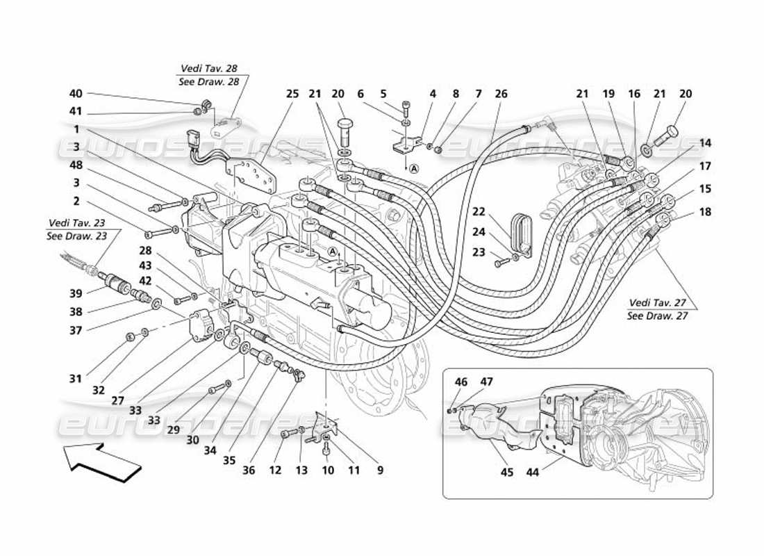 a part diagram from the maserati 4200 parts catalogue