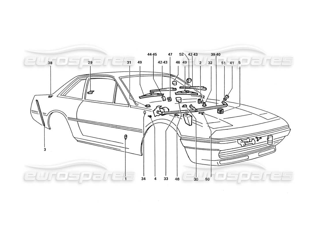 a part diagram from the ferrari 412 parts catalogue