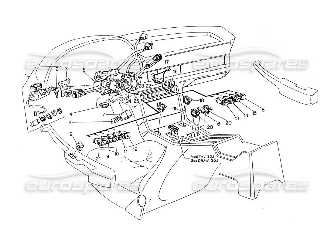 a part diagram from the maserati biturbo (1983-1995) parts catalogue