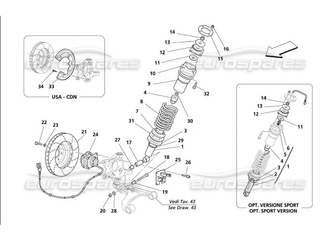 a part diagram from the maserati 4200 parts catalogue