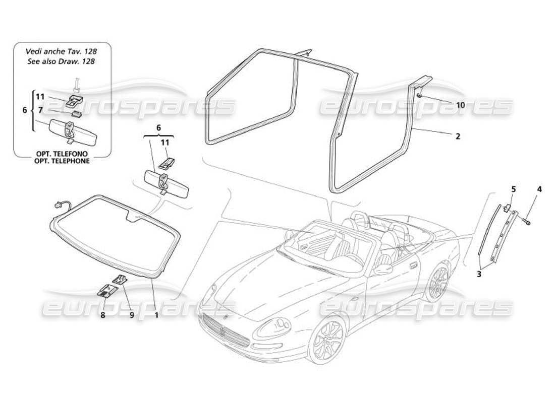 a part diagram from the maserati 4200 spyder (2005) parts catalogue