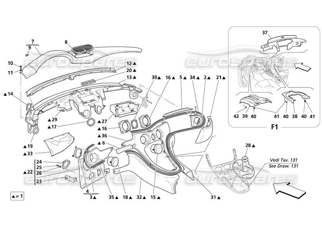 a part diagram from the maserati 4200 parts catalogue
