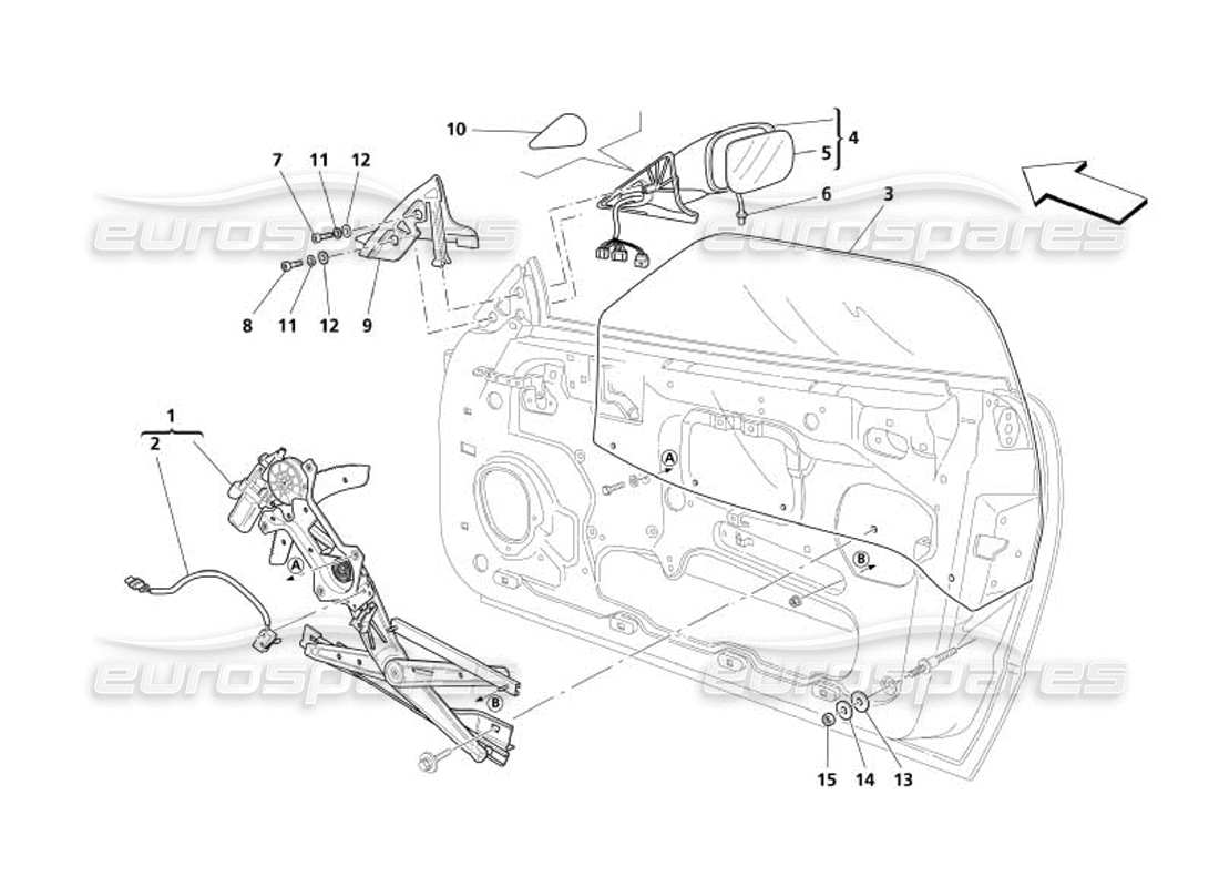 a part diagram from the maserati 4200 parts catalogue