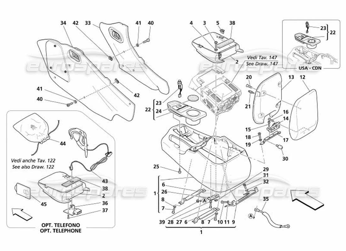 a part diagram from the maserati 4200 parts catalogue