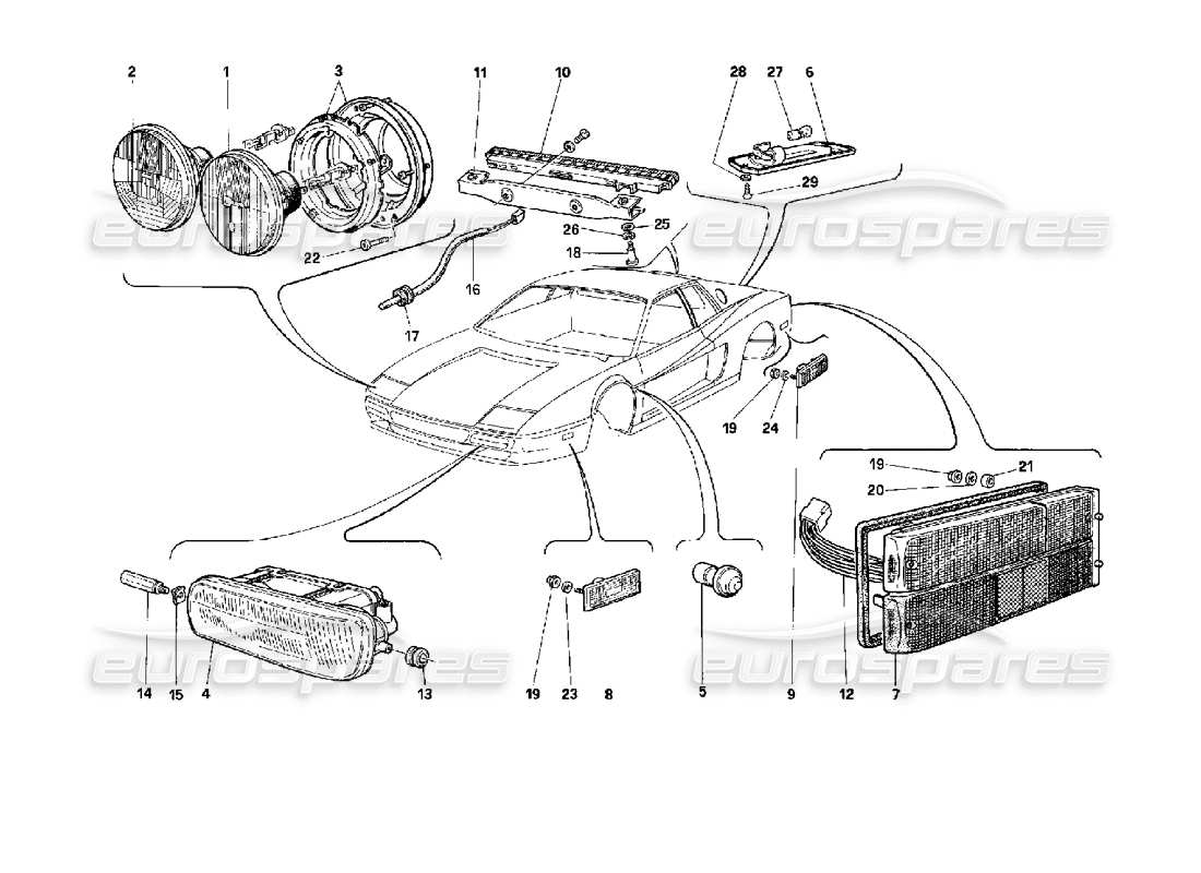 a part diagram from the ferrari 512 parts catalogue