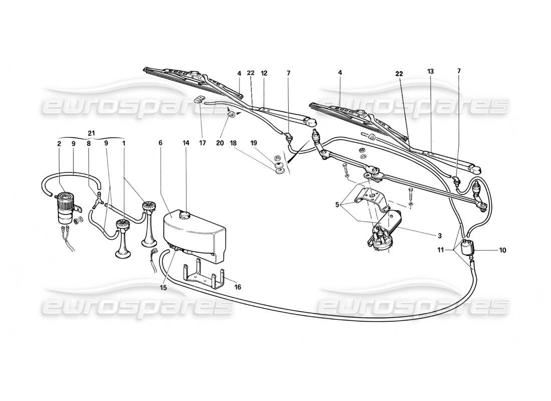 a part diagram from the ferrari testarossa (1990) parts catalogue