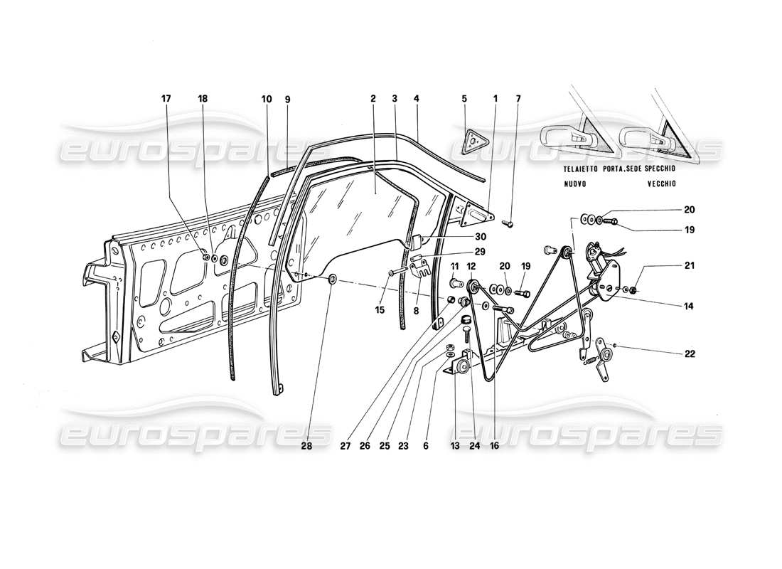 a part diagram from the ferrari testarossa parts catalogue