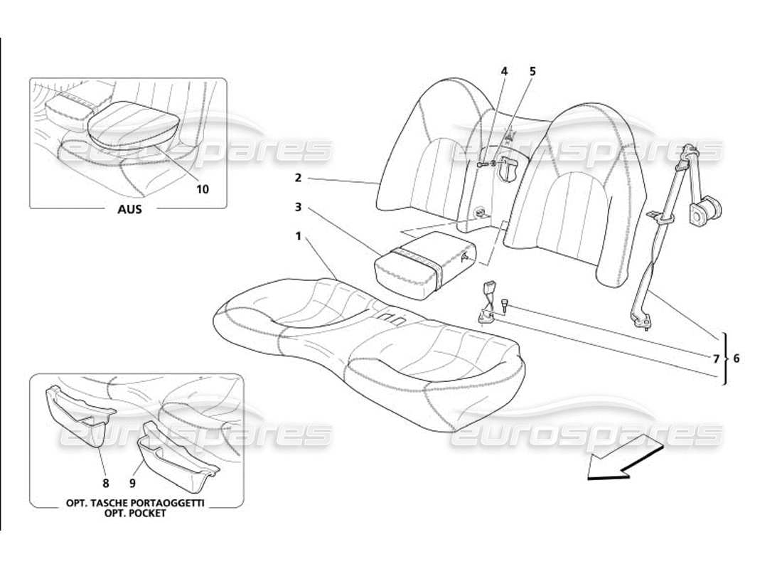 a part diagram from the maserati 4200 parts catalogue