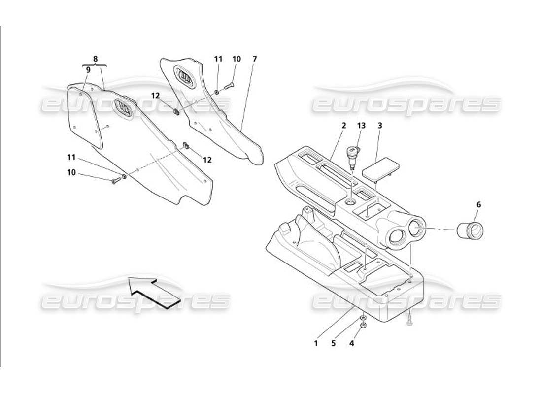 a part diagram from the maserati 4200 gransport (2005) parts catalogue