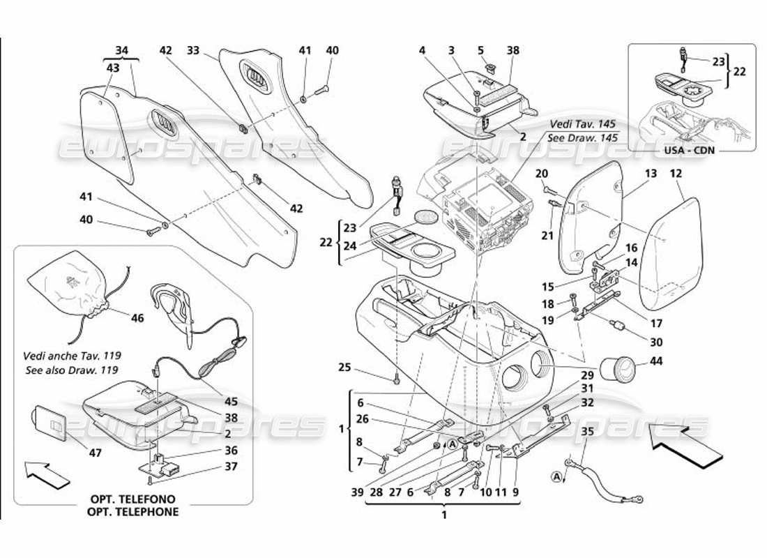 a part diagram from the maserati 4200 coupe (2005) parts catalogue