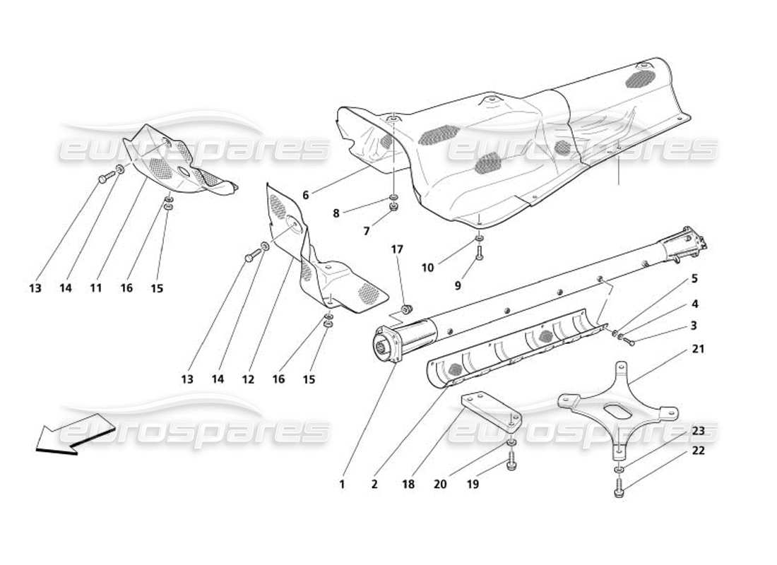 a part diagram from the maserati 4200 parts catalogue