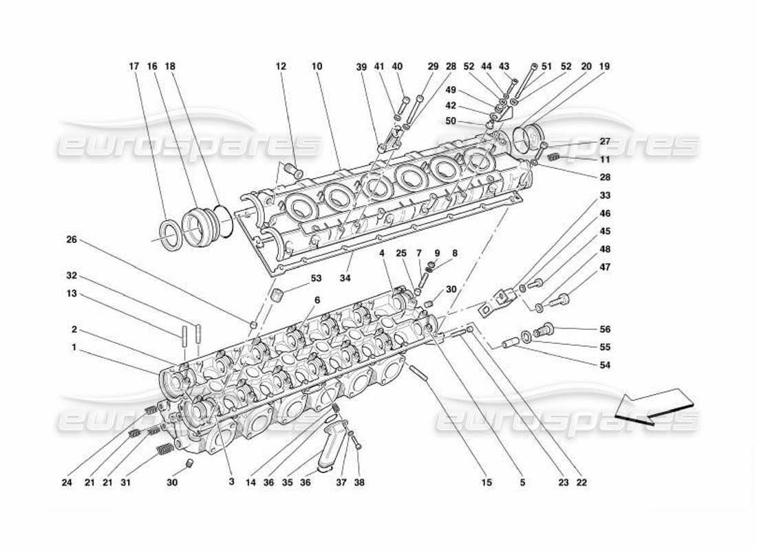 a part diagram from the Ferrari 550 Barchetta parts catalogue