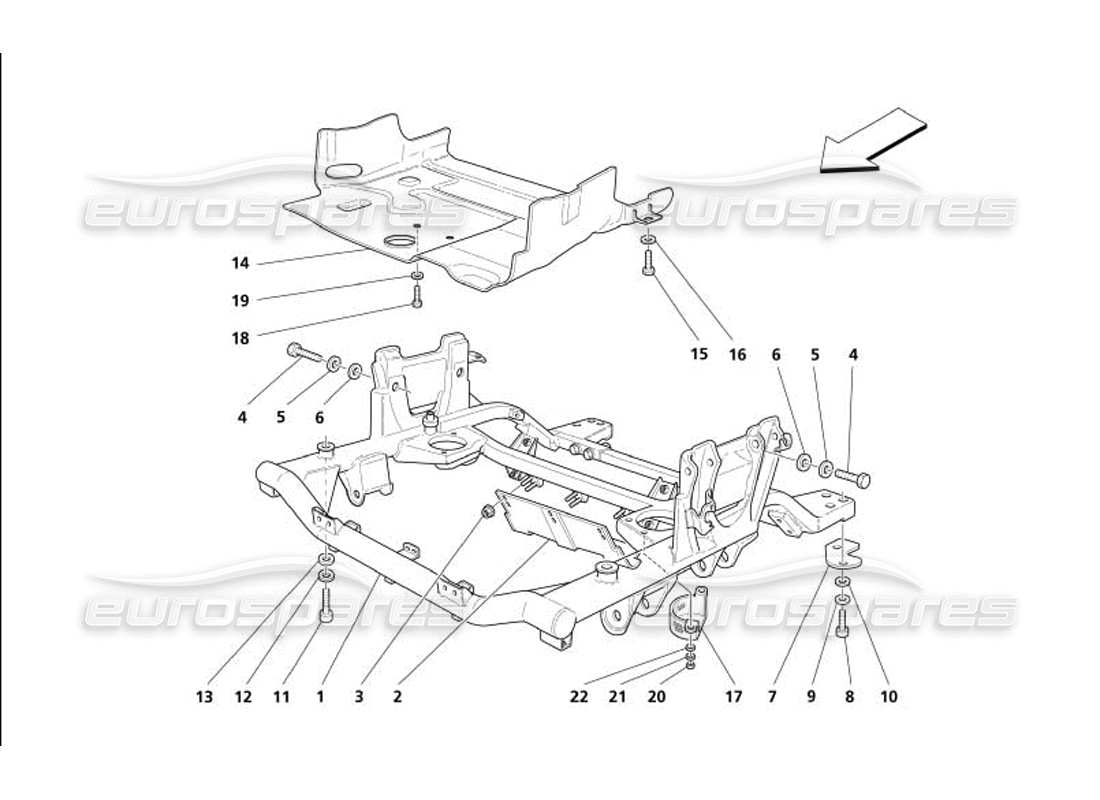 a part diagram from the maserati 4200 gransport (2005) parts catalogue