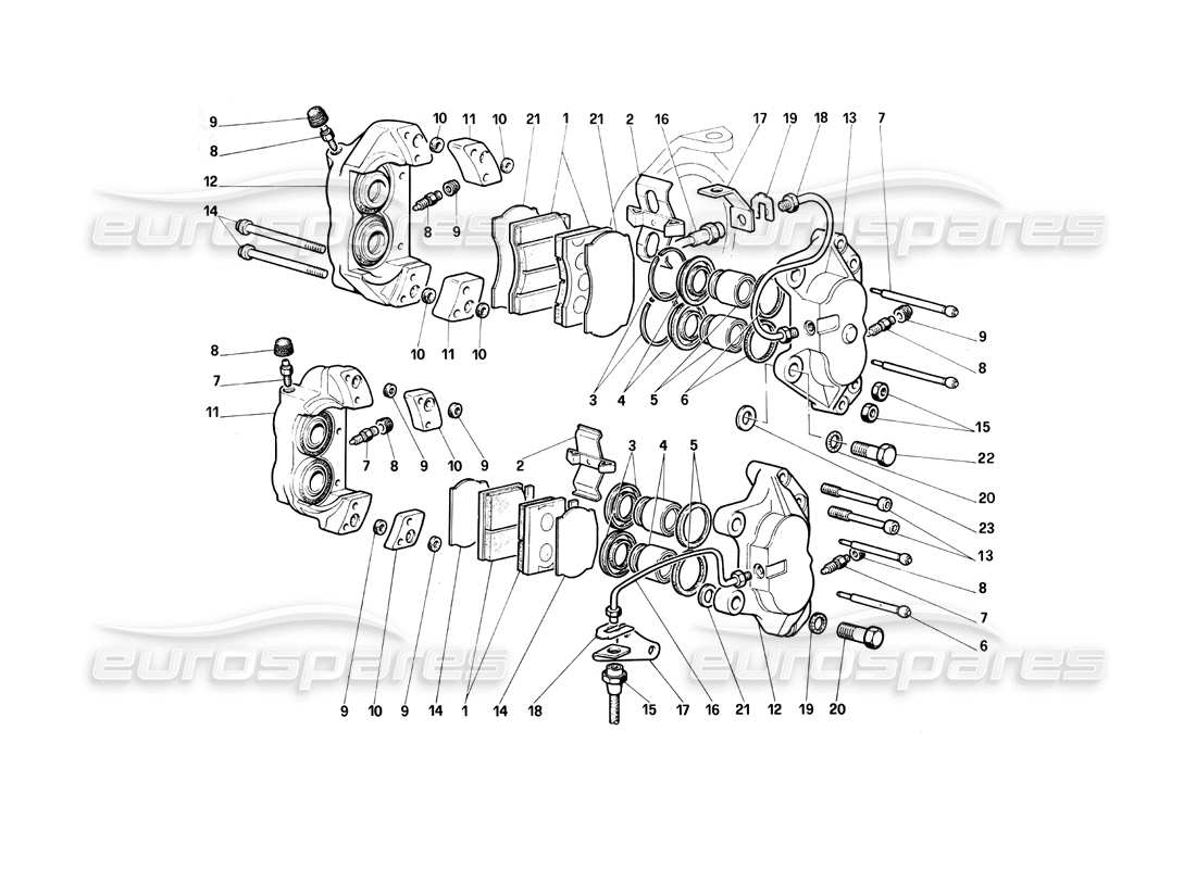 a part diagram from the ferrari testarossa parts catalogue