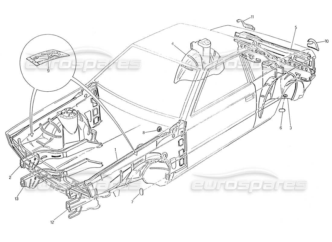 a part diagram from the maserati biturbo (1983-1995) parts catalogue