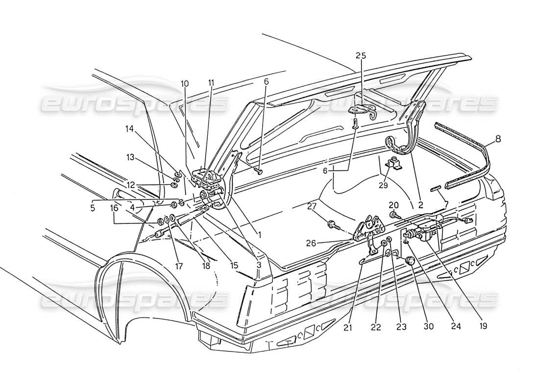 a part diagram from the maserati biturbo (1983-1995) parts catalogue