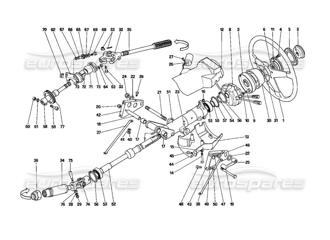 a part diagram from the ferrari testarossa parts catalogue