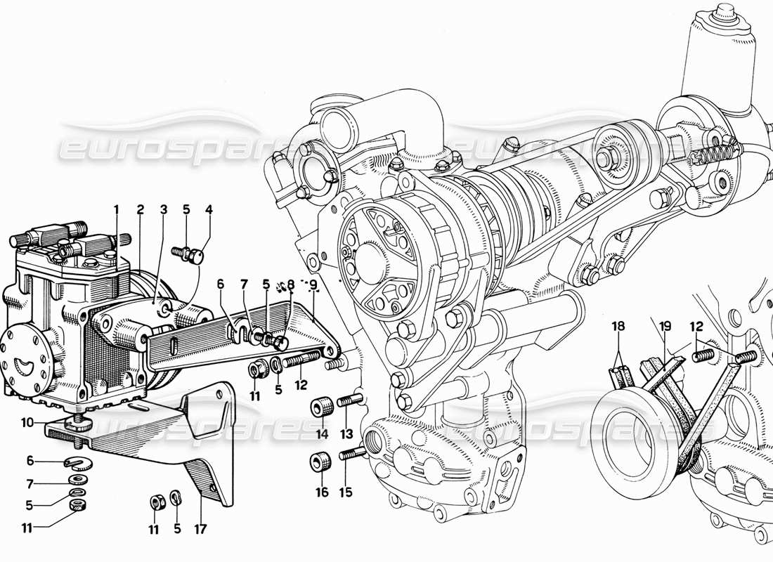 a part diagram from the ferrari 330 and 365 parts catalogue