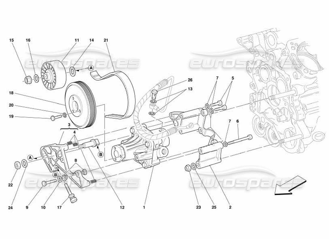 a part diagram from the Ferrari 550 Barchetta parts catalogue