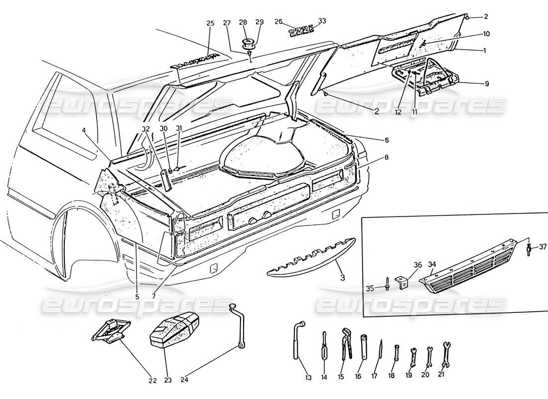 a part diagram from the maserati biturbo (1983-1995) parts catalogue