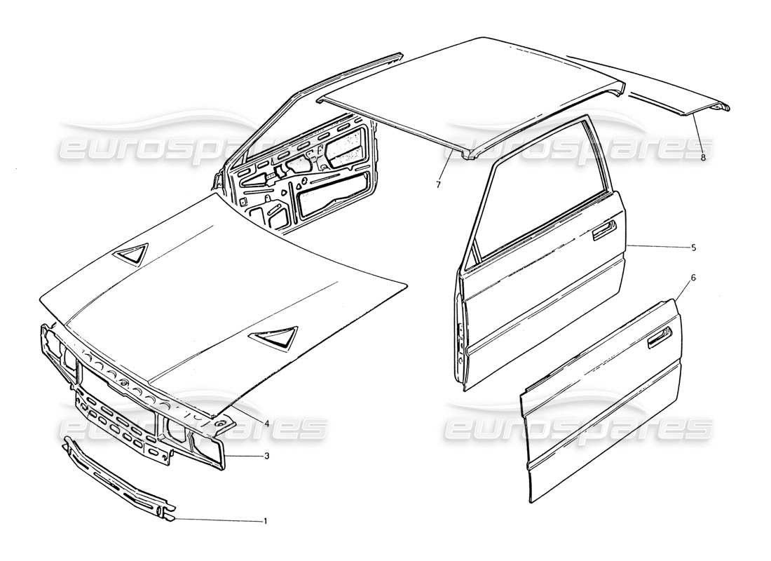 a part diagram from the maserati biturbo (1983-1995) parts catalogue