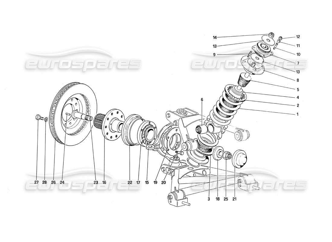 VIEW PARTS DIAGRAMS FROM THE FERRARI 288 GTO PARTS CATALOGUE a part diagram from the ferrari 288 gto parts catalogue