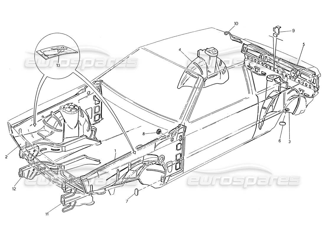 a part diagram from the maserati biturbo (1983-1995) parts catalogue