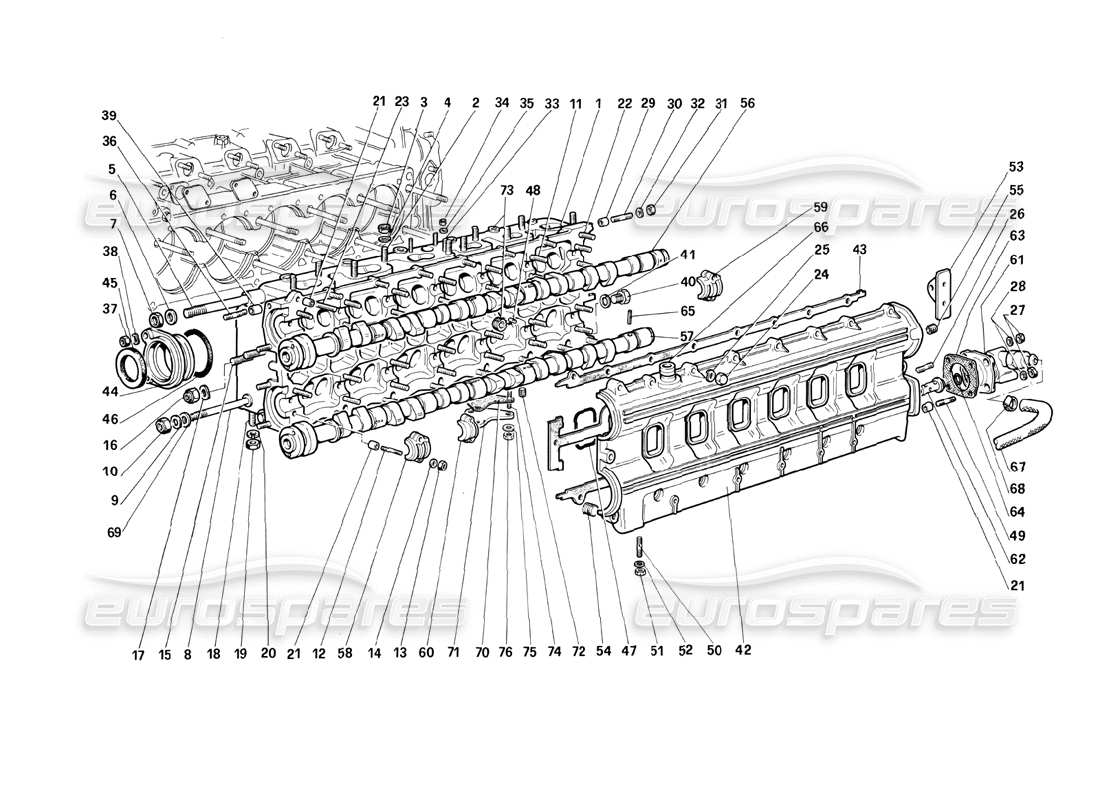a part diagram from the ferrari testarossa parts catalogue