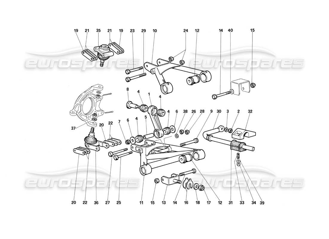 VIEW PARTS DIAGRAMS FROM THE FERRARI TESTAROSSA PARTS CATALOGUE a part diagram from the ferrari testarossa parts catalogue