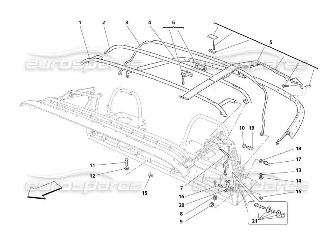 a part diagram from the Maserati 4200 Spyder (2005) parts catalogue