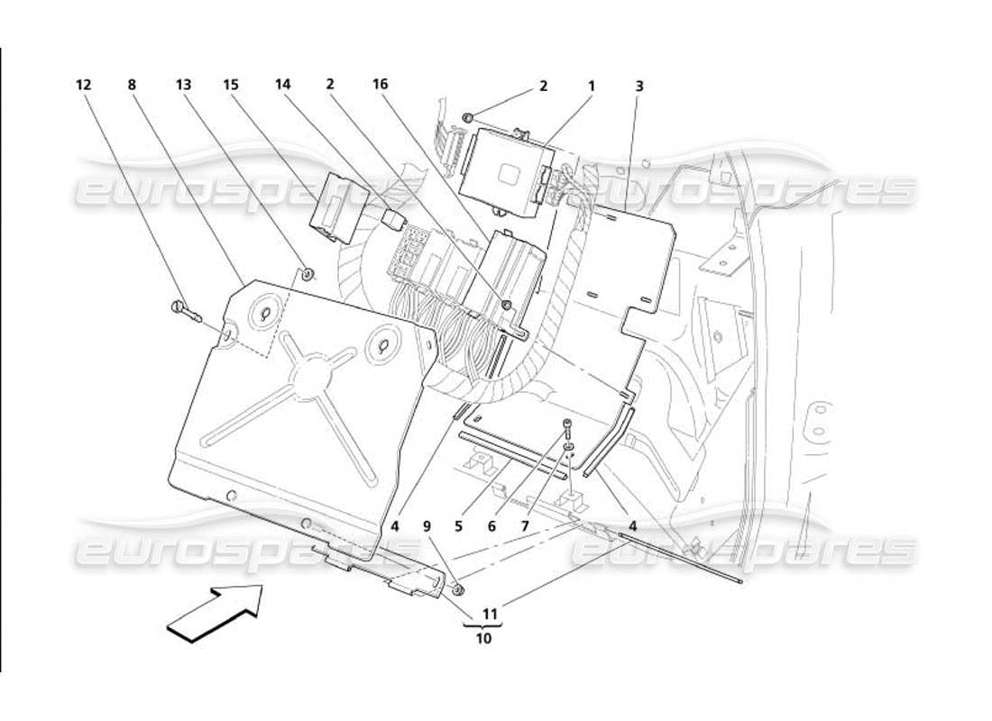 a part diagram from the maserati 4200 parts catalogue