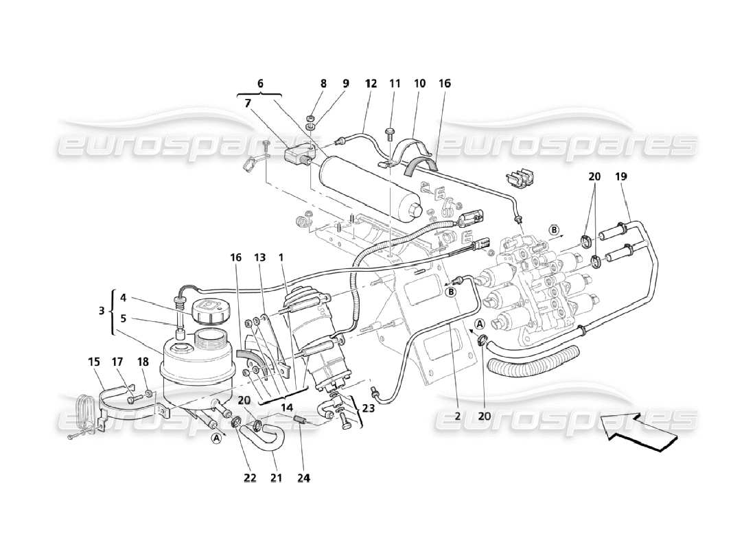 a part diagram from the maserati quattroporte m139 (2005-2013) parts catalogue