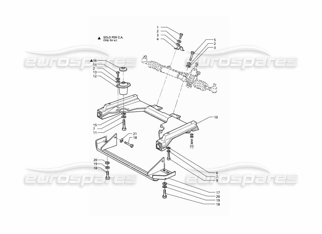 a part diagram from the maserati qtp v6 (1996) parts catalogue