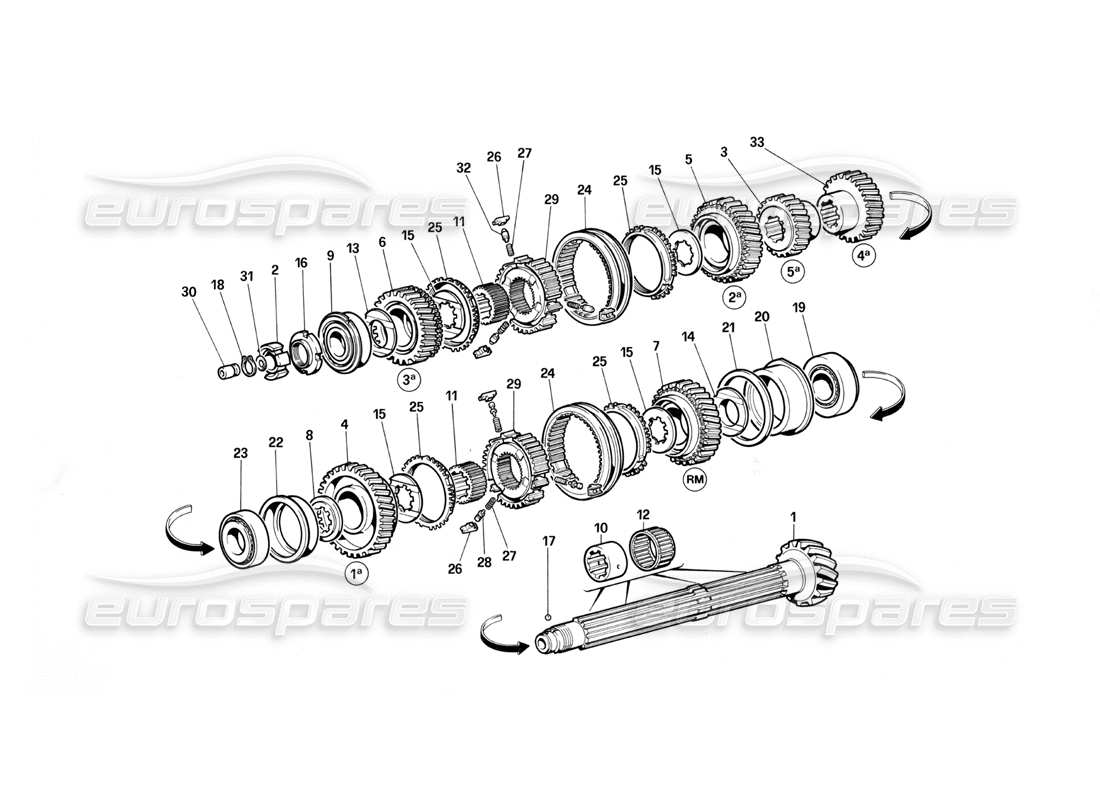 a part diagram from the ferrari testarossa parts catalogue