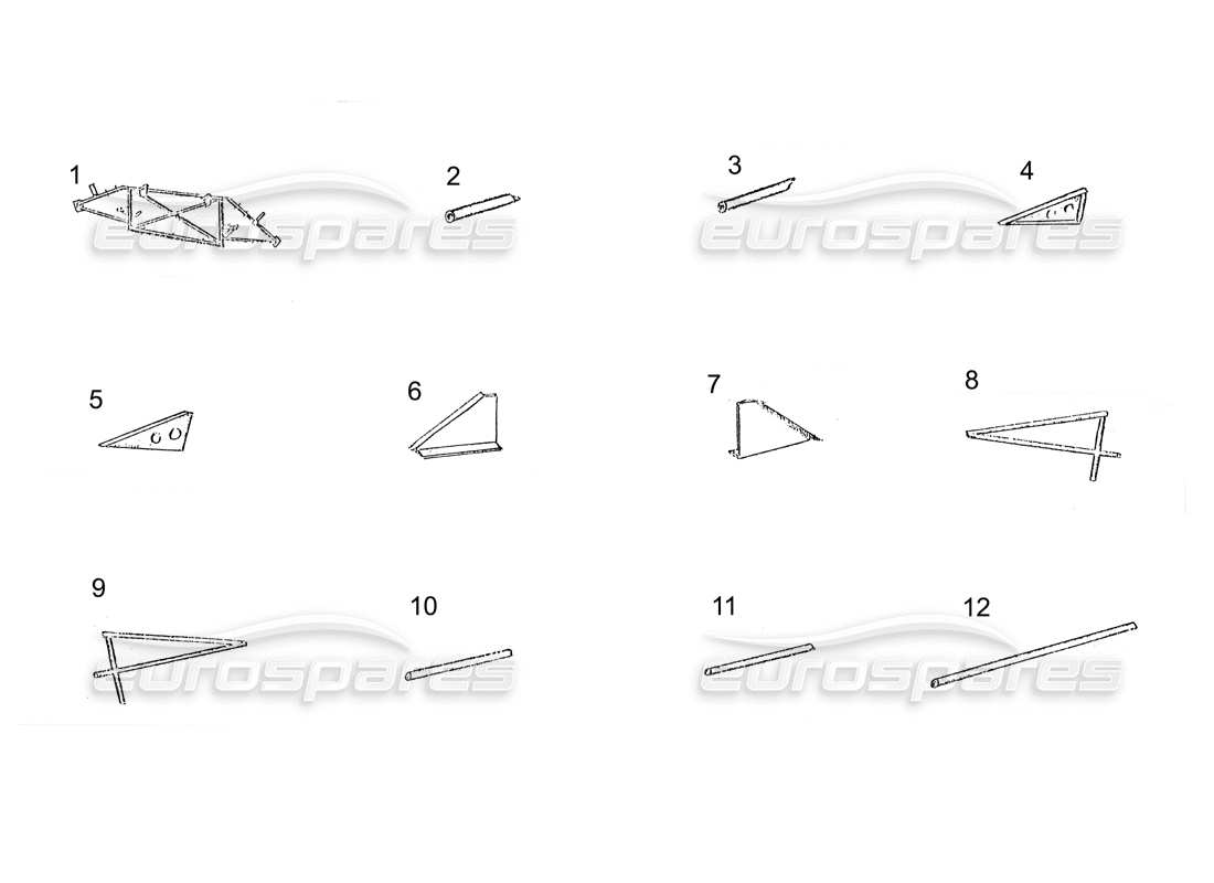 a part diagram from the ferrari 250 gt (coachwork) parts catalogue