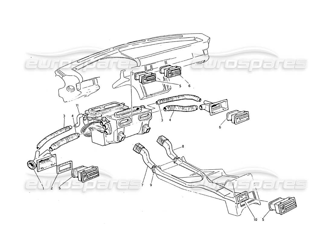 a part diagram from the maserati biturbo (1983-1995) parts catalogue