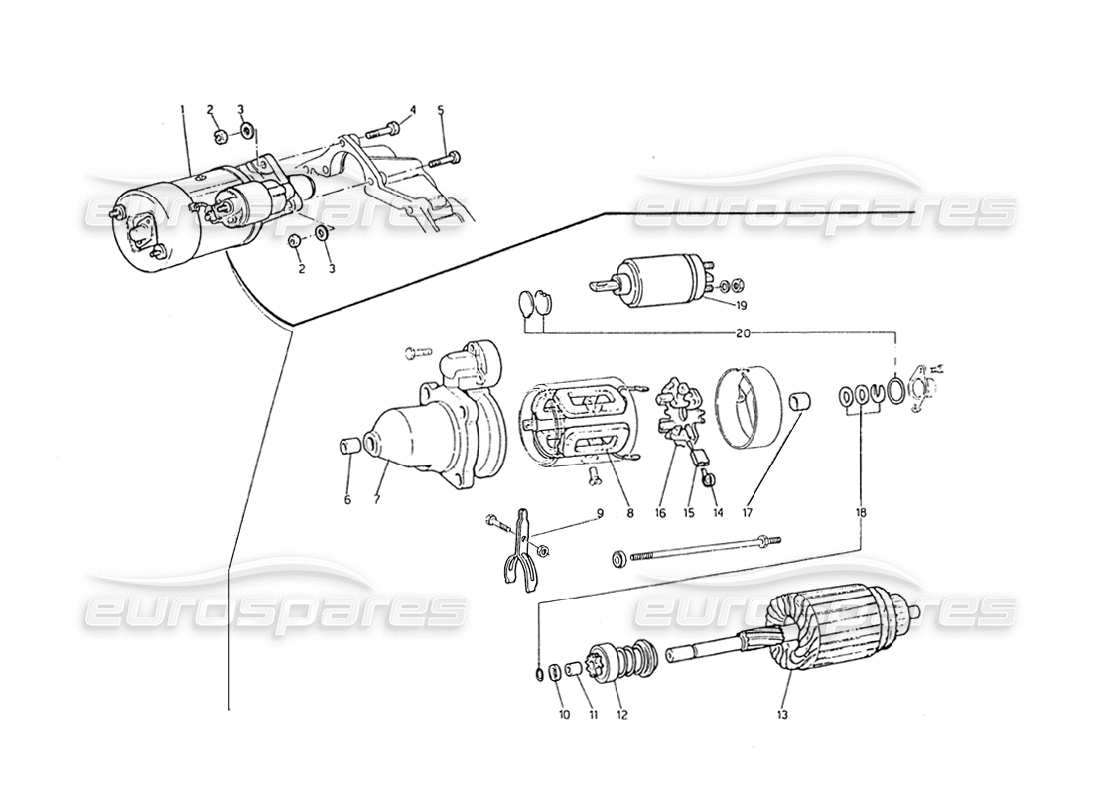 a part diagram from the maserati biturbo (1983-1995) parts catalogue