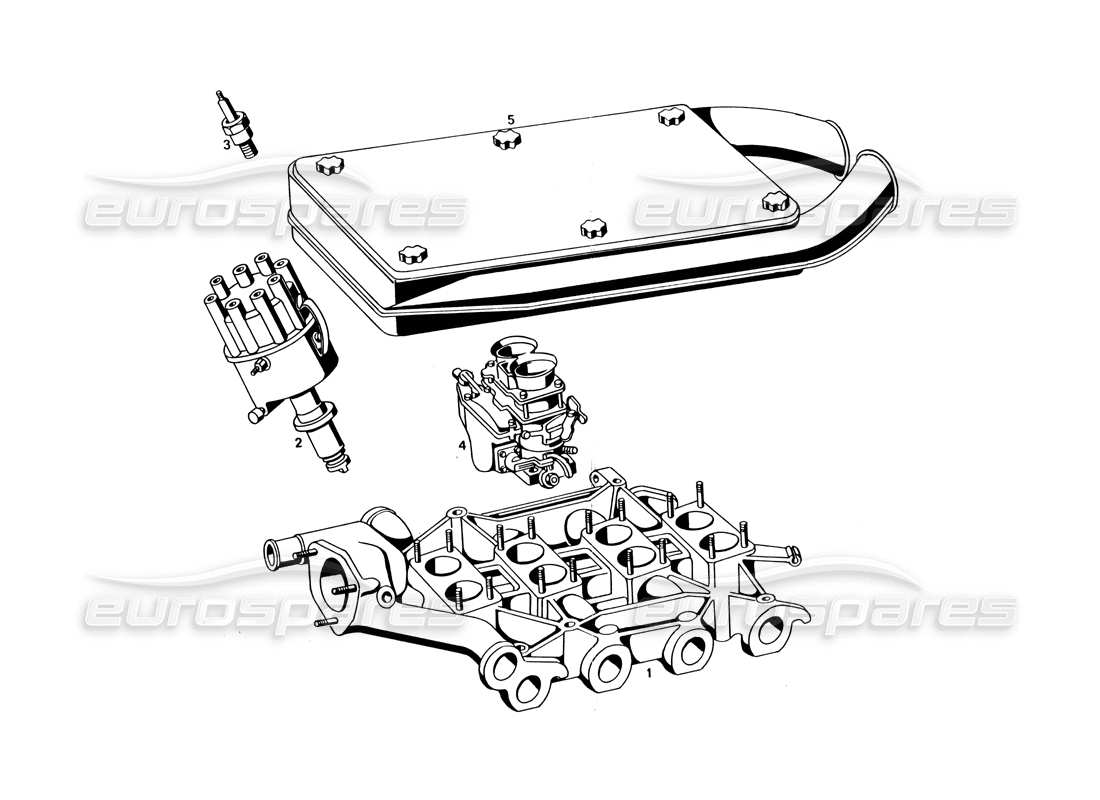 VIEW PARTS DIAGRAMS FROM THE MASERATI BORA PARTS CATALOGUE a part diagram from the maserati bora parts catalogue