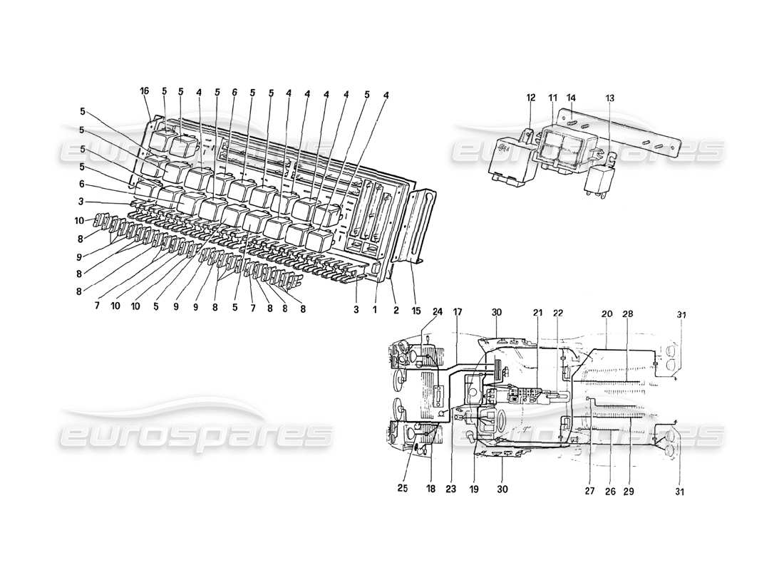 VIEW PARTS DIAGRAMS FROM THE FERRARI 288 PARTS CATALOGUE a part diagram from the ferrari 288 parts catalogue