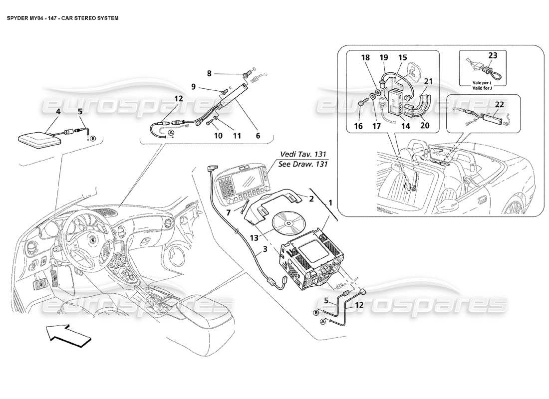 a part diagram from the maserati 4200 parts catalogue