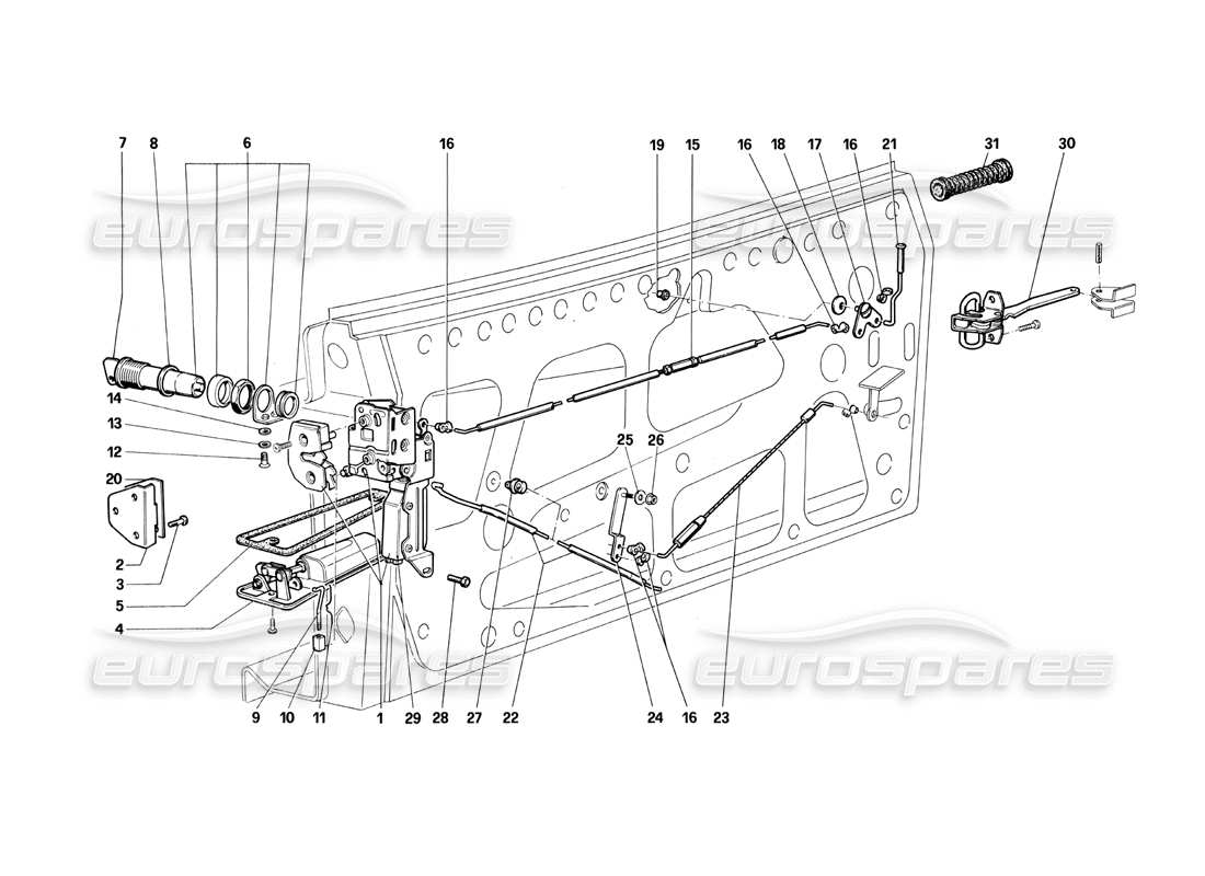 a part diagram from the ferrari testarossa (1990) parts catalogue
