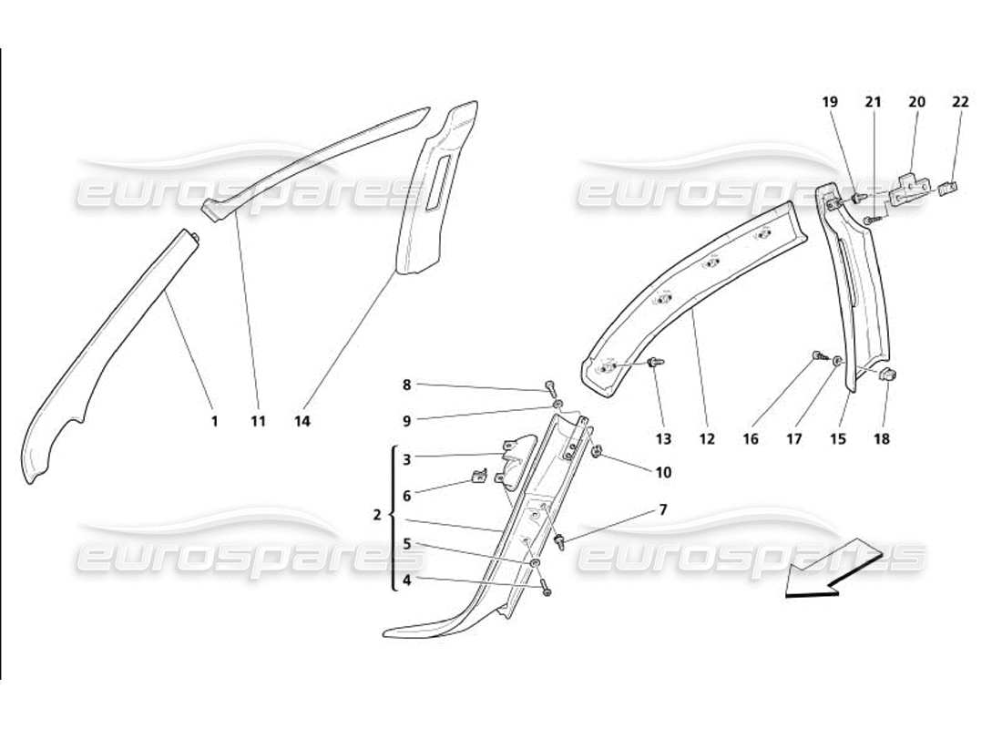 a part diagram from the Maserati 4200 Gransport (2005) parts catalogue