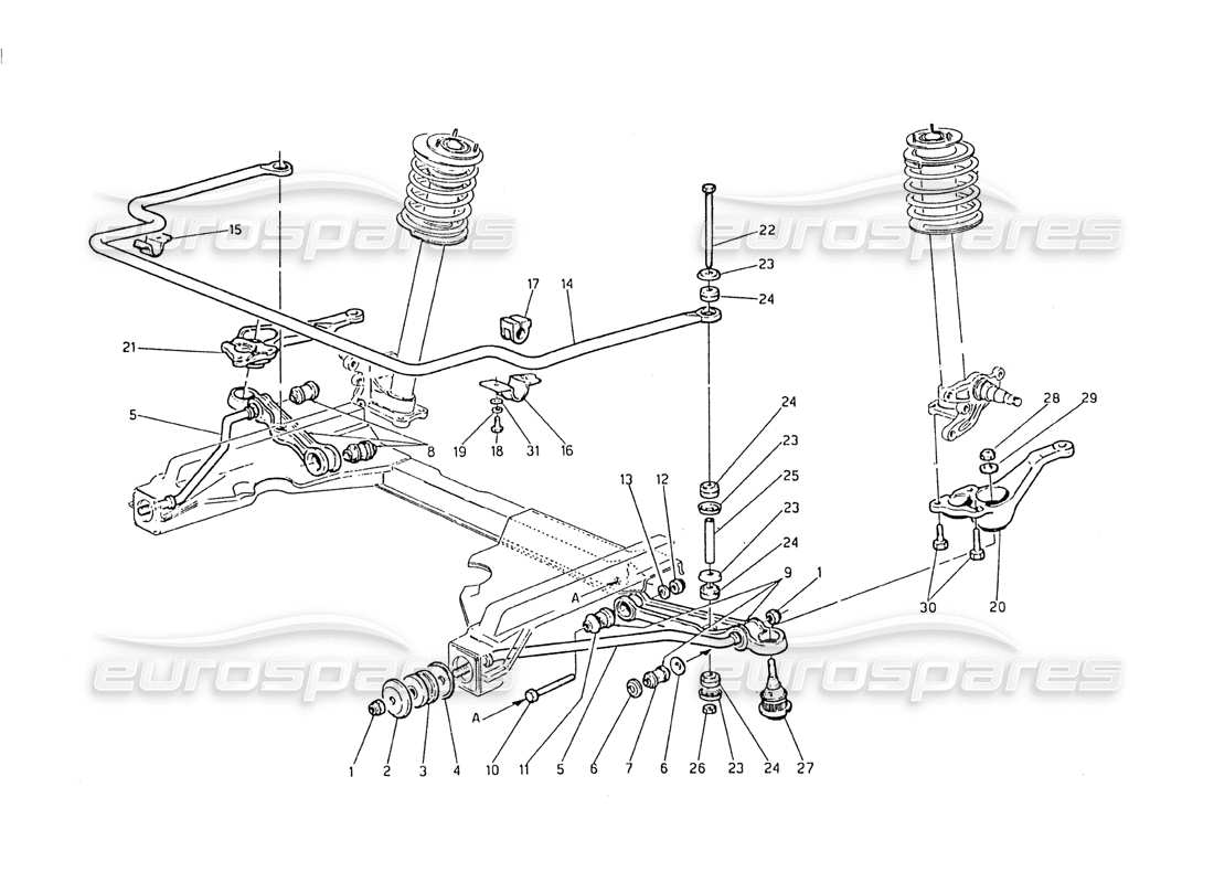 a part diagram from the maserati biturbo (1983-1995) parts catalogue