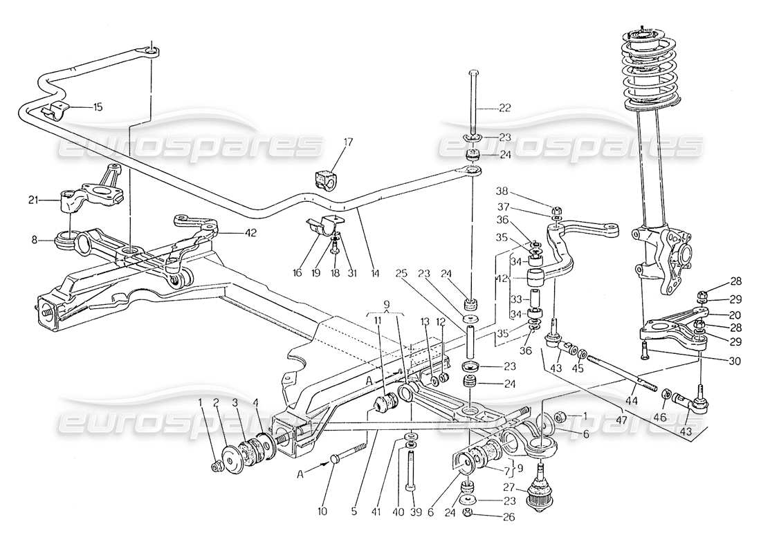 a part diagram from the maserati karif 2.8 parts catalogue