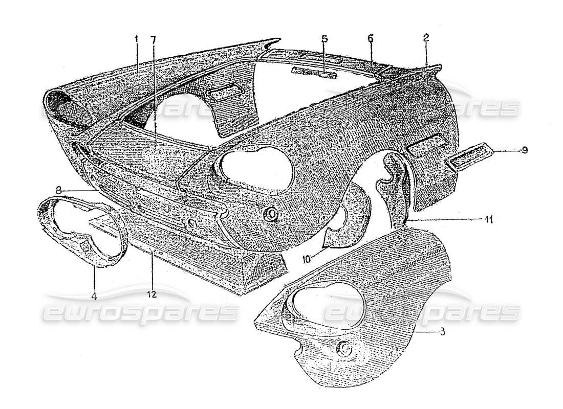 a part diagram from the ferrari 330 and 365 parts catalogue