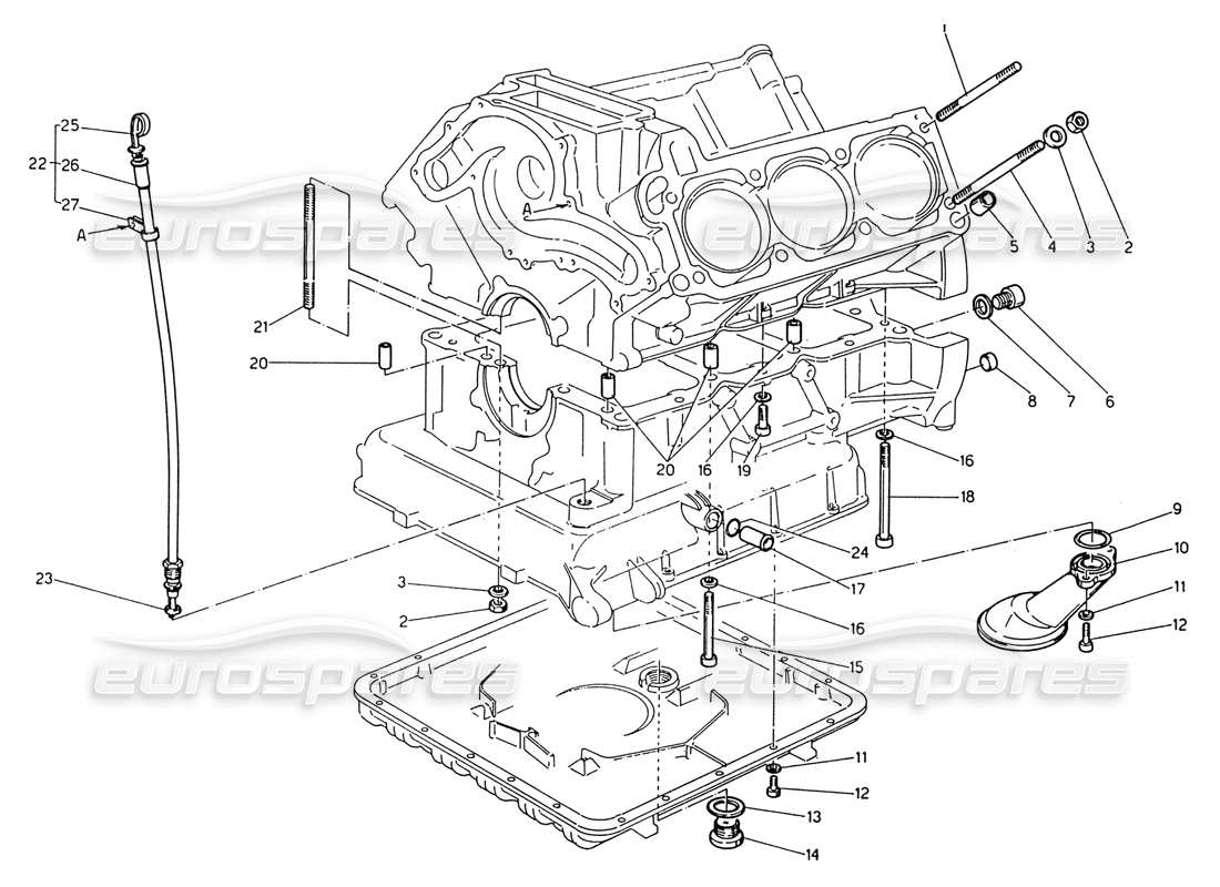a part diagram from the maserati 222 / 222e biturbo parts catalogue